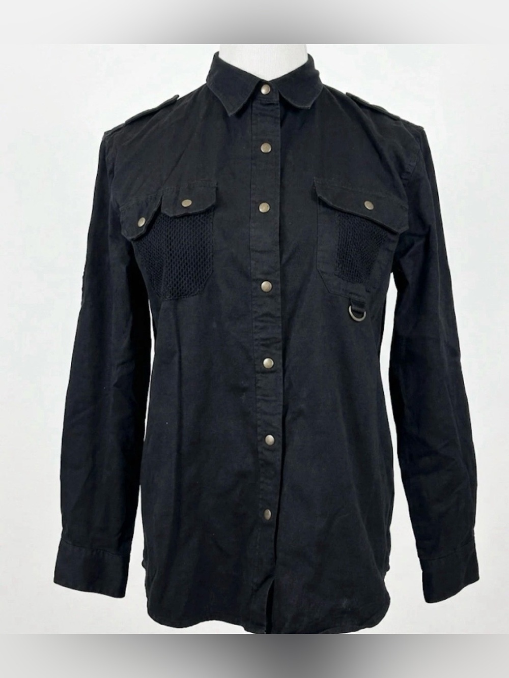 VTG Lauren Ralph Lauren Safari Outfitters Shirt Womens M Black Utility Cargo